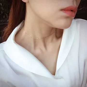 Elegant Amkaka Minimalist Silver Choker Necklace for Any Occasion