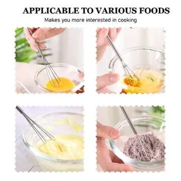 NileHome Mini Whisks Stainless Steel Whisk Set 5" 7" Kitchen Small Wisk Balloon Wire Tiny Whisks for Cooking, Whisking, Blending, Beating, Stirring 2Pack