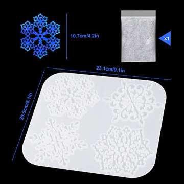 NiArt Epoxy Resin Silicone Plaster Snowflake Coaster Molds - 4PC Set for Creative DIY Projects