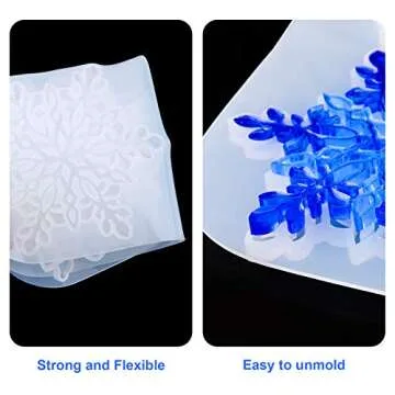 NiArt Silicone Snowflake Coaster Molds - DIY Crafting Set