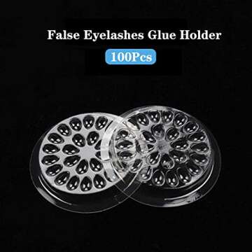 Kukiwhy 100 Pcs Eyelash Glue Holder for Efficient Extensions