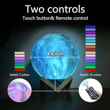 Enchanting Moon Lamp for Kids - 16 Colors & Remote Control