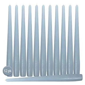 Hyoola Tall Taper Candles - 10 Inch Ice Blue Unscented Dripless Taper Candles - 8 Hour Burn Time - 1...