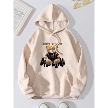 GORGLITTER Women's Soft Graphic Letter Hoodie for All Seasons