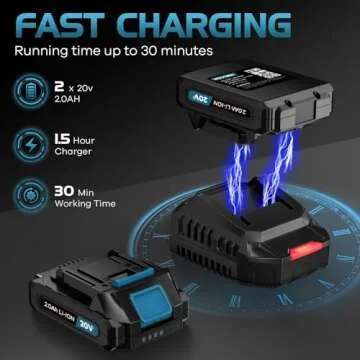 Leaf Blower, Electric Cordless Leaf Blower with 2 Batteries and Charger, 2 Speed Mode, Lightweight Leaf Blowers for Blowing Leaves, Lawn Care, Patio Cleaning and Dust