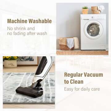 5x7 Washable Large Area Rugs for Living Room Non Slip Boho Moroccan Bedroom Rug Indoor Farmhouse Geometric Floor Mat Soft Low Pile Woven Carpet for Under Dining Table Office Playroom(Gray)