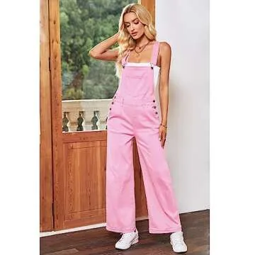 Vetinee Women Denim Jumpsuit - Stylish Wide Leg Overalls