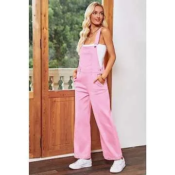 Vetinee Women Denim Jumpsuit - Stylish Wide Leg Overalls