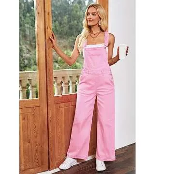 Vetinee Women Denim Jumpsuit - Stylish Wide Leg Overalls