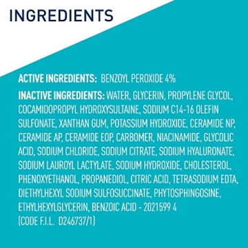 CeraVe Acne Foaming Cream Cleanser 4% Benzoyl Peroxide 5oz