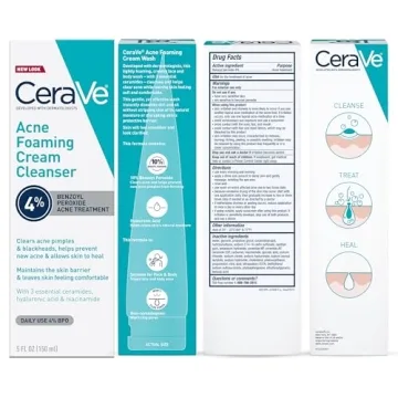CeraVe Acne Foaming Cream Cleanser 4% Benzoyl Peroxide 5oz