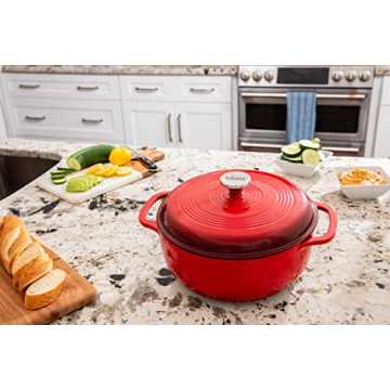 Lodge Enameled Cast Iron Dutch Oven - 6 Quart - Red