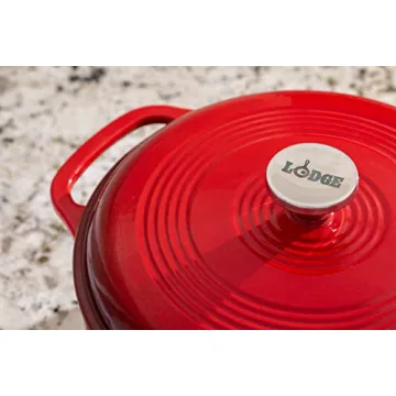 Lodge Enameled Cast Iron Dutch Oven - 6 Quart - Red