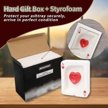 Ash Tray, Cool Poker Ashtray for Cigarettes Smokers, Fantasy Tabletop Home Decor for Indoor Home Out...