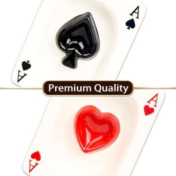 Ash Tray, Cool Poker Ashtray for Cigarettes Smokers, Fantasy Tabletop Home Decor for Indoor Home Outside Patio Use, Ideal Christmas, Valentine, Father's Day, Mother's Day Gift (Ace of Red Heart)