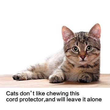Alex Tech Cord Protector Wire Loom Tubing Cable Sleeve Split Sleeving For USB Cable Power Cord Audio Video Cable – Protect Cat From Chewing Cords