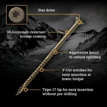 Big Timber Wood Screws 10x3-1/2" Flat Head Bronze