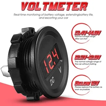 BBTO Waterproof DC 12V Voltage Gauge for Vehicles