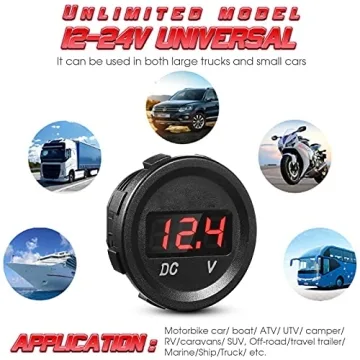 BBTO Waterproof DC 12V Voltage Gauge for Vehicles