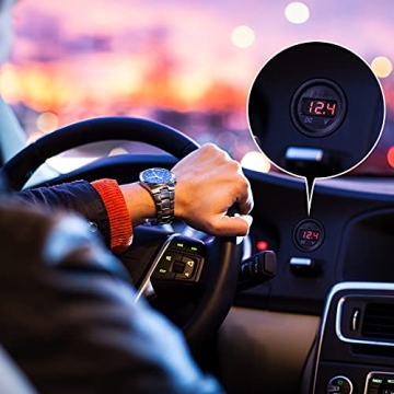 BBTO Waterproof DC 12V Voltage Gauge for Vehicles