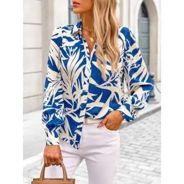 Stylish Floral Chiffon Blouse for Women - PRETTYGARDEN