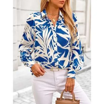 Stylish Floral Chiffon Blouse for Women - PRETTYGARDEN