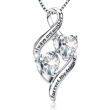 MUATOGIML Mothers Birthday Gifts 925 Sterling Silver Always My Mother Forever My Friend Love Heart P...