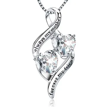 MUATOGIML Mothers Birthday Gifts 925 Sterling Silver Always My Mother Forever My Friend Love Heart P...