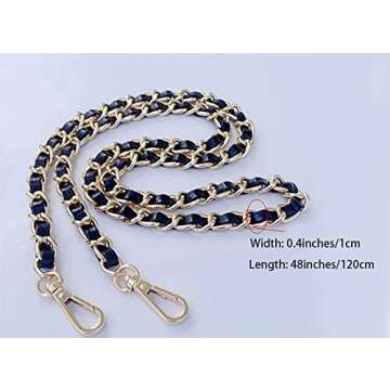 123Arts Chain Strap Iron Replacement Strap Handbag Shoulder Strap Bag Accessories,48 Inches