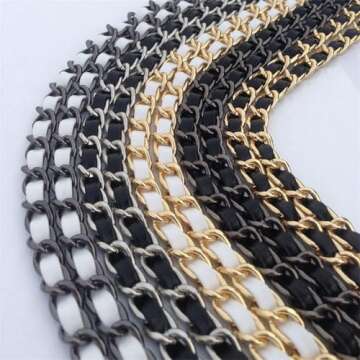 123Arts Chain Strap Iron Replacement Strap Handbag Shoulder Strap Bag Accessories,48 Inches