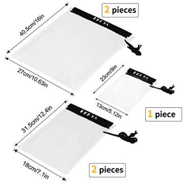 HEETA 3-Pack Clear Waterproof Dry Bag, Water Tight Cases Pouch Dry Bags for Camera Mobile Phone Maps, Kayaking Boating Document Holder (Black)