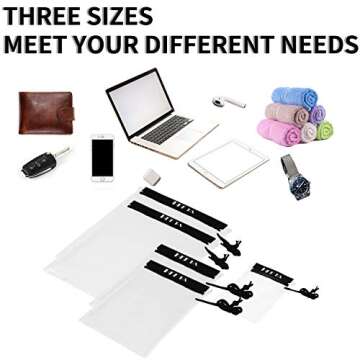 HEETA 3-Pack Clear Waterproof Dry Bag, Water Tight Cases Pouch Dry Bags for Camera Mobile Phone Maps, Kayaking Boating Document Holder (Black)