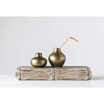 Creative Co-Op Antique Brass Vase for Home Decor