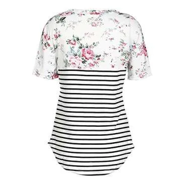 Fashionable Short Sleeve Maternity Nursing Top for Moms