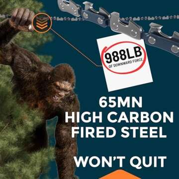 CAMPNDOOR Pocket Chainsaw for Camping - 36 Inch Heavy Duty Steel Hand Chainsaw - 48 Teeth Pocket Saw - 65Mn Hand Chain Saw with Handles - Handy Camping Gear - Bushcraft Survival Gear and Supplies