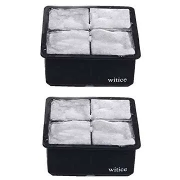 witice Large Ice Cube Trays Silicone (2.5-Inches) - Whiskey Ice Cube Mold, With Easy Release Ice Cub...