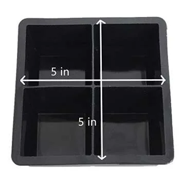 witice Large Ice Cube Trays Silicone (2.5-Inches) - Whiskey Ice Cube Mold, With Easy Release Ice Cubes for Whiskey and For Cocktail,Food Grade (Black 2 Tray)