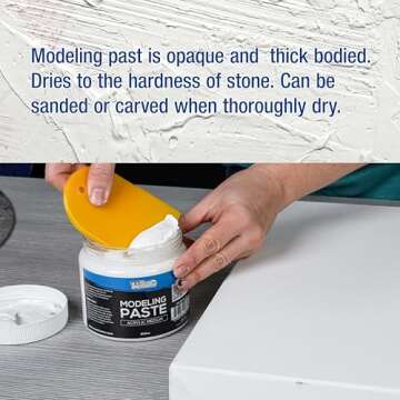 U.S. Art Supply Modeling Paste for Acrylic Painting - 500ml Acrylic Texture Paste for Textured Art, Lightweight Flexible Acrylic Modeling Paste, Non-Toxic, Sandable, Mixable with Paint & Archival-Safe