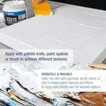 U.S. Art Supply Modeling Paste for Acrylic Painting - 500ml Acrylic Texture Paste for Textured Art, Lightweight Flexible Acrylic Modeling Paste, Non-Toxic, Sandable, Mixable with Paint & Archival-Safe