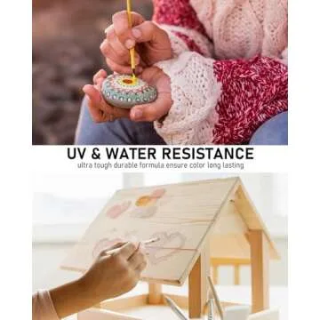 Nicpro 6 Colors Large Outdoor Acrylic Paint Set (69 oz, 2040ml) Rich Art Painting Supplies Bulk Non Toxic for Multi Surface, Canvas, Wood Wall Fabric Stone Craft for Kid & Adult with Pump, Color wheel