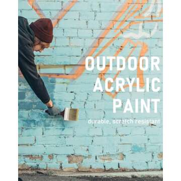 Nicpro 6 Colors Large Outdoor Acrylic Paint Set (69 oz, 2040ml) Rich Art Painting Supplies Bulk Non Toxic for Multi Surface, Canvas, Wood Wall Fabric Stone Craft for Kid & Adult with Pump, Color wheel