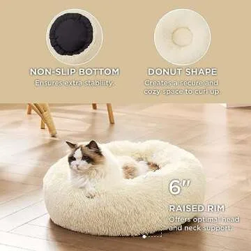 Deluxe Calming Cat Bed - Soft, Washable & Cozy Spot