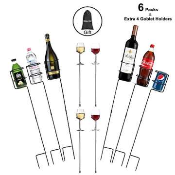 Urban Deco Heavy Duty Outdoor Drink Holder Set of 10 for Beach and Yard