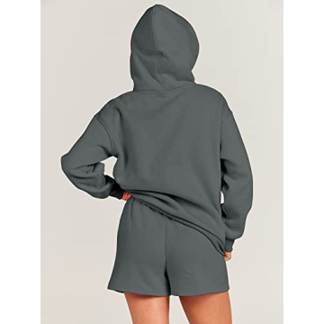 Buy ANRABESS 2 Piece Outfit Hoodie and Shorts Set