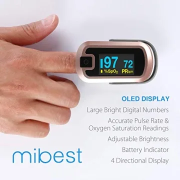 MIBEST OLED Finger Pulse Oximeter - Accurate Dual Color Monitoring