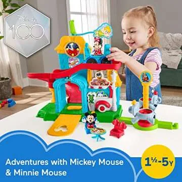 Fisher-Price Little People Toddler Toy Disney Mickey & Friends Playset with Sounds & Phrases for Pre...