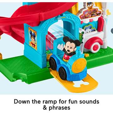 Fisher-Price Little People Toddler Toy Disney Mickey & Friends Playset with Sounds & Phrases for Pretend Play Kids Ages 18+ Months