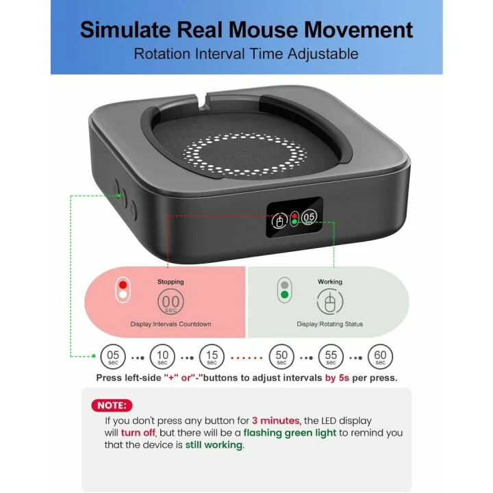 Silent Mouse Jiggler with Adjustable Timer for Productivity