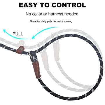 Boswany 7Ft Slip Lead Dog Leash for Small Dogs, No Pull Small Puppy Pet Training Leash, Lightweight ...