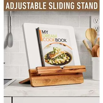 Stylish Acacia Cookbook Stand Perfect for Kitchen Use